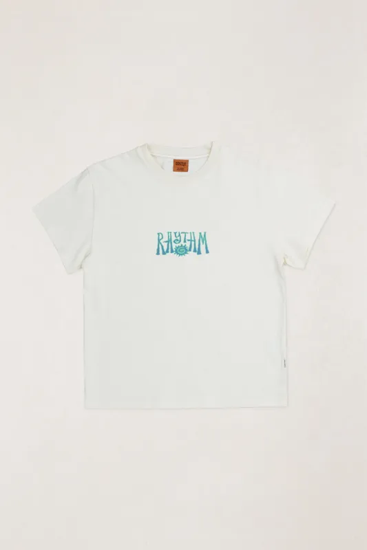 Fresh Stamp Band Ss T-Shirt Vintage White made by Rhythm.