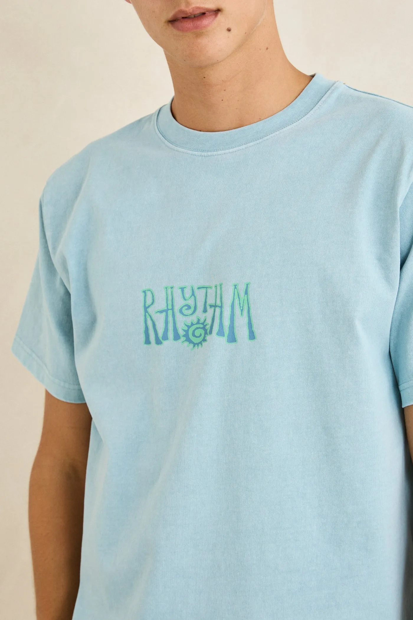 Fresh Stamp Vintage Ss T-Shirt Blue Fog sold by Rhythm. product image thumbnail 5