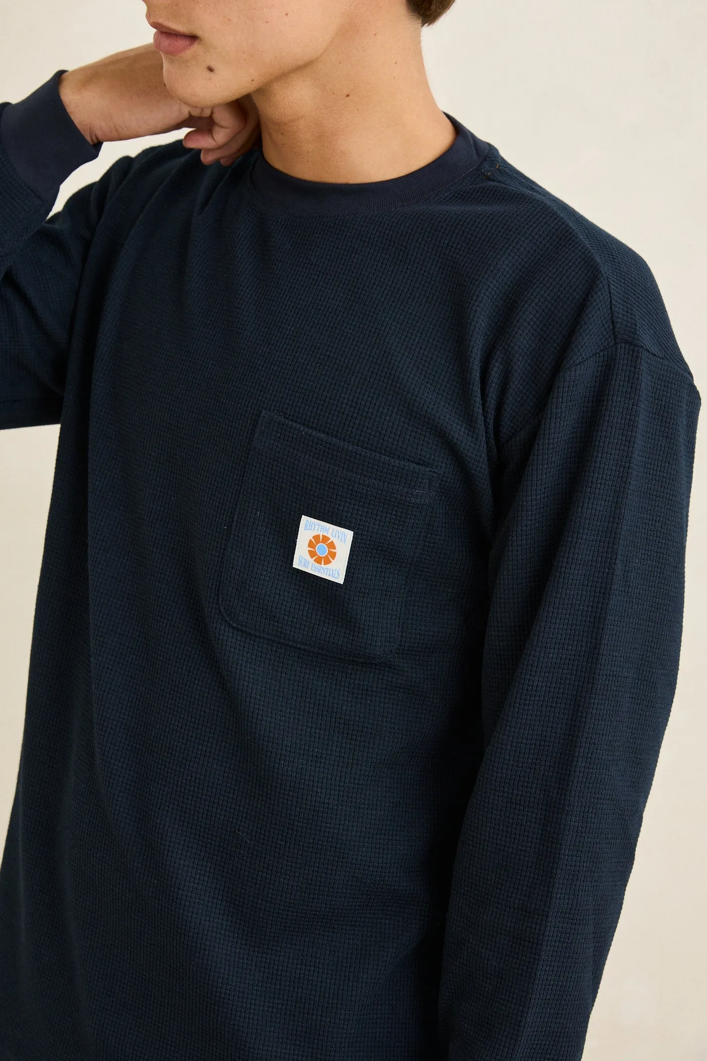 Vintage Pocket Ls Waffle Midnight sold by Rhythm. product image thumbnail 5