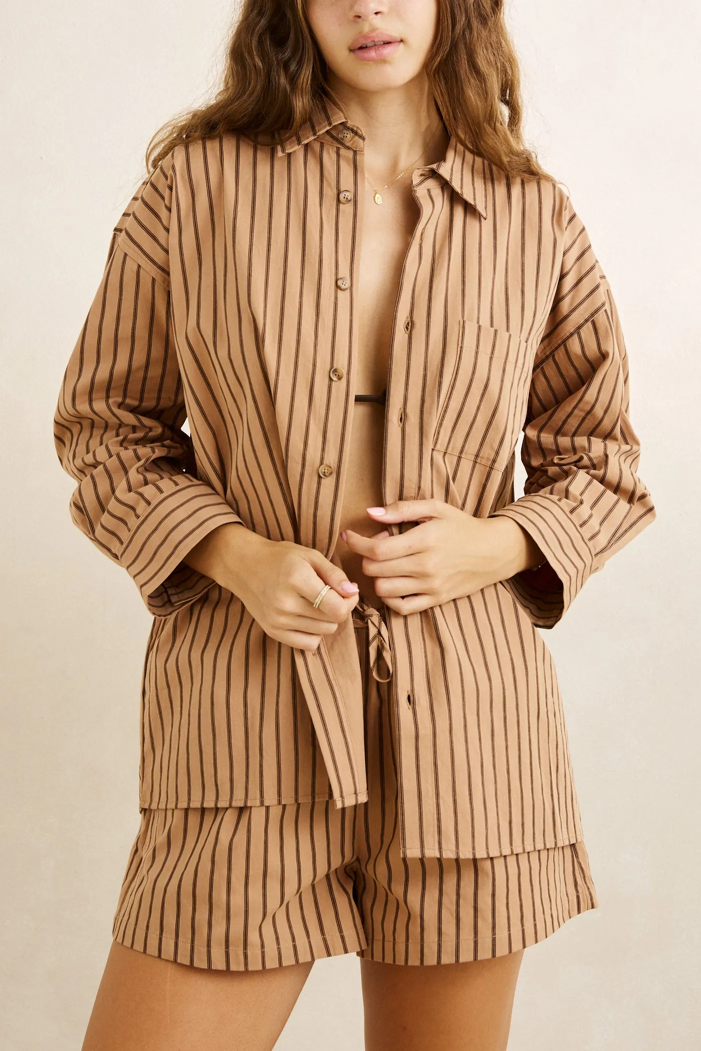 Dakota Stripe Beach Shirt Cafe sold by Rhythm. product image thumbnail 2