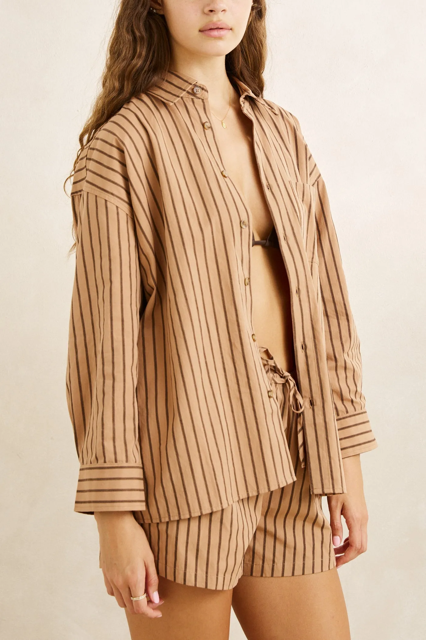 Dakota Stripe Beach Shirt Cafe sold by Rhythm. product image thumbnail 4