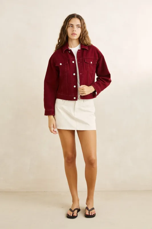 Charlie Trucker Jacket Wine sold by Rhythm.