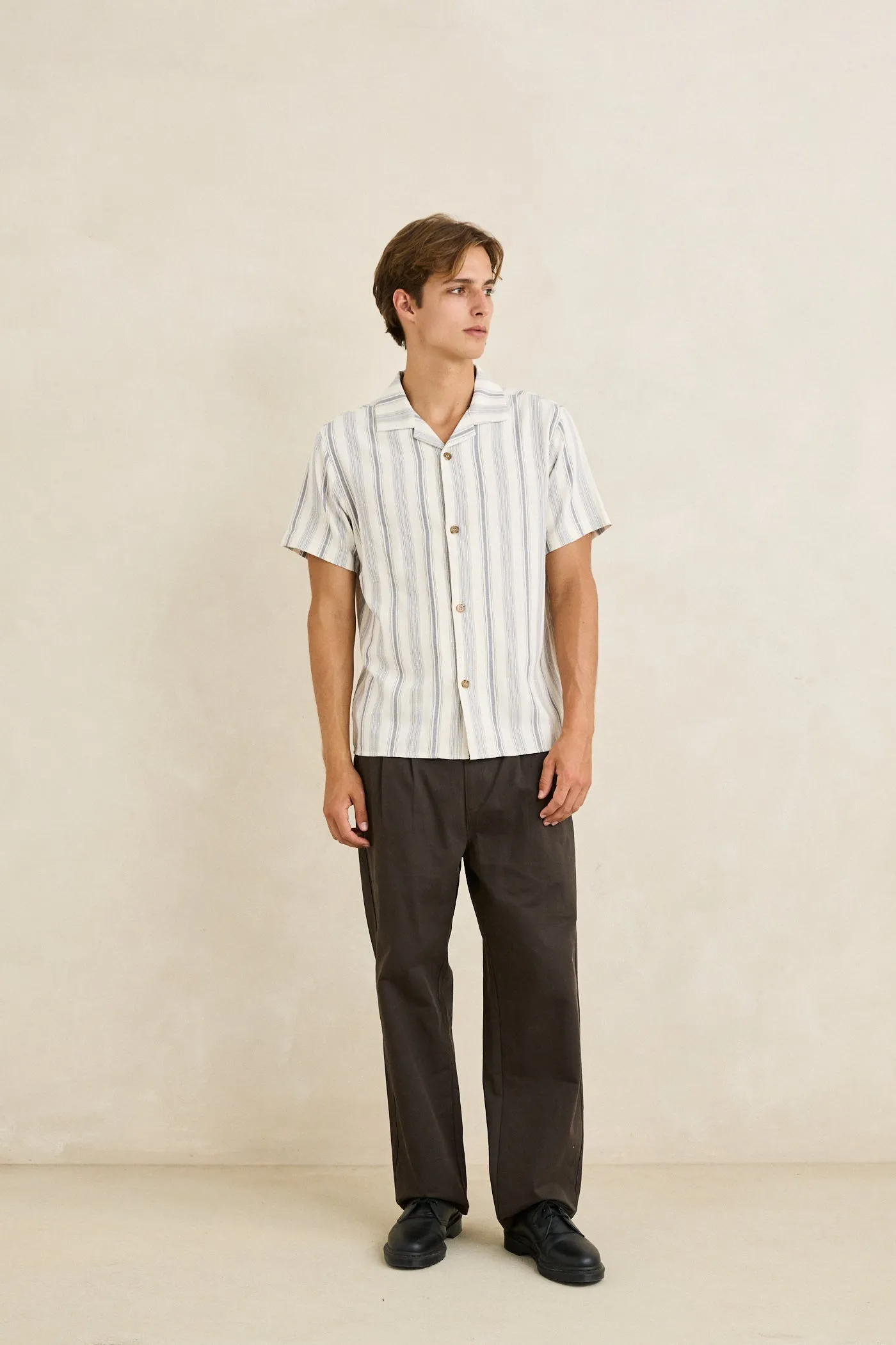 Turkish Stripe Ss Shirt Natural sold by Rhythm. product image thumbnail 2