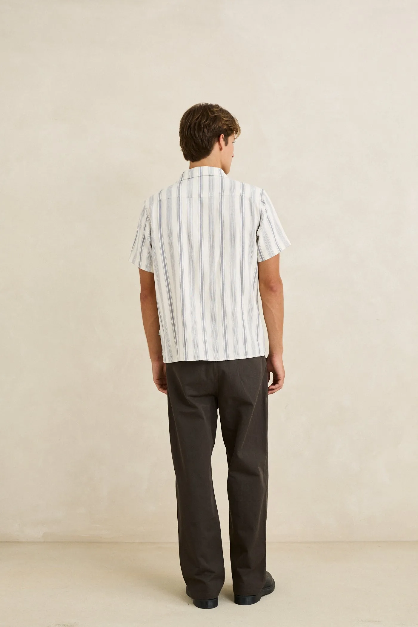 Turkish Stripe Ss Shirt Natural sold by Rhythm. product image thumbnail 3