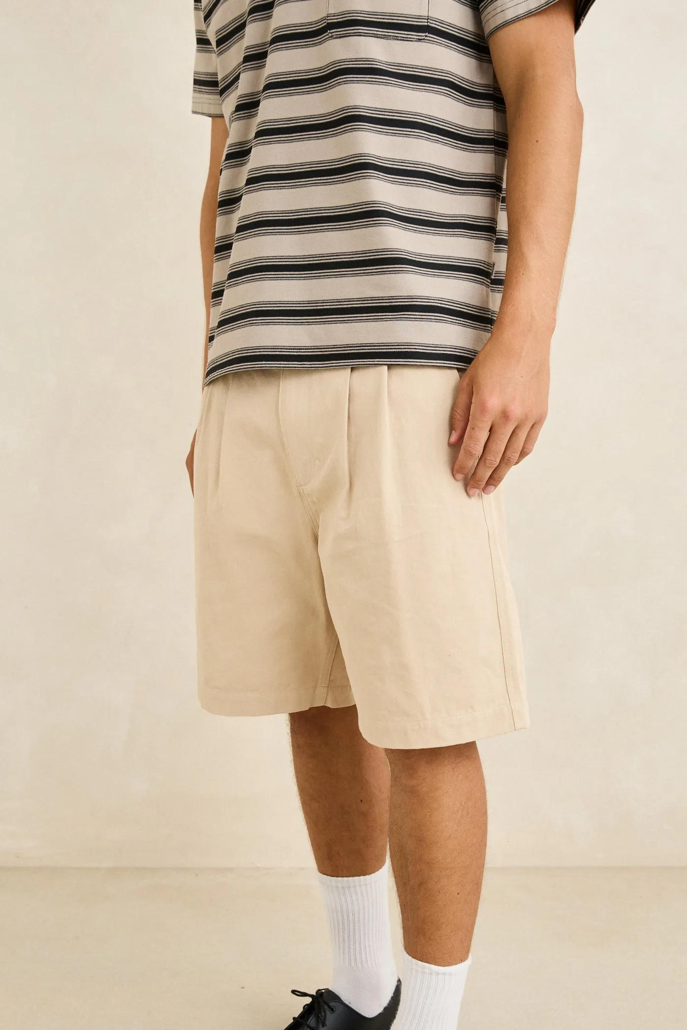 Double Pleat Twill Short Sand sold by Rhythm. product image thumbnail 4