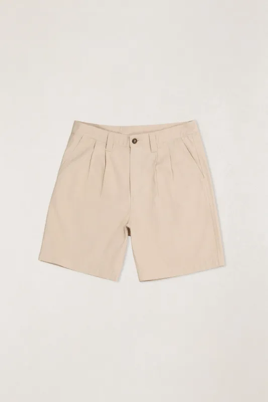 Double Pleat Twill Short Sand made by Rhythm.