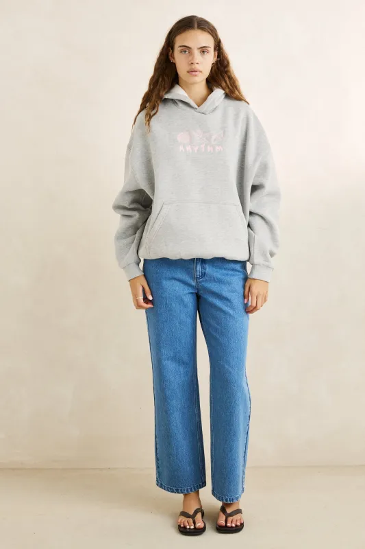 Shelly Oversized Fleece Hoodie Grey sold by Rhythm.
