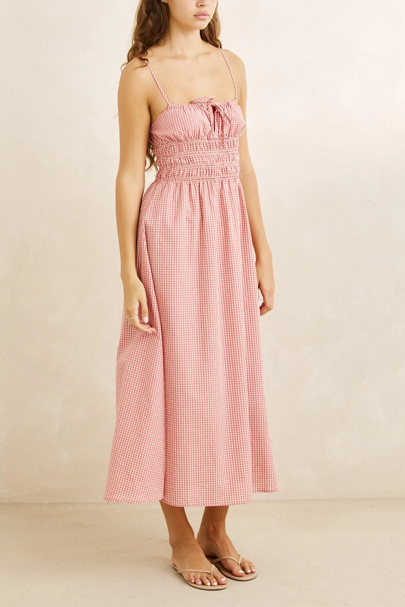 Lola Check Midi Dress Plum sold by Rhythm. product image thumbnail 4