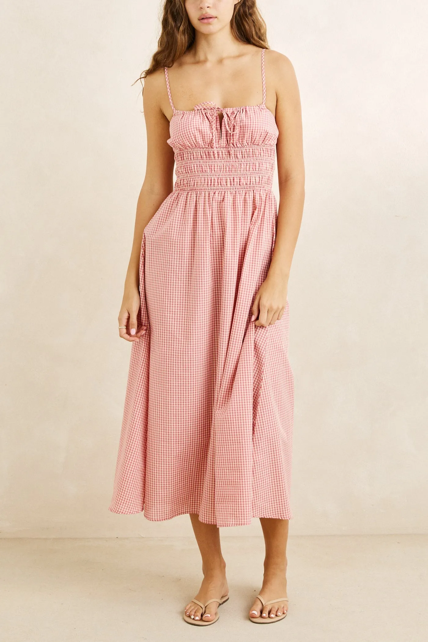 Lola Check Midi Dress Plum sold by Rhythm. product image thumbnail 2