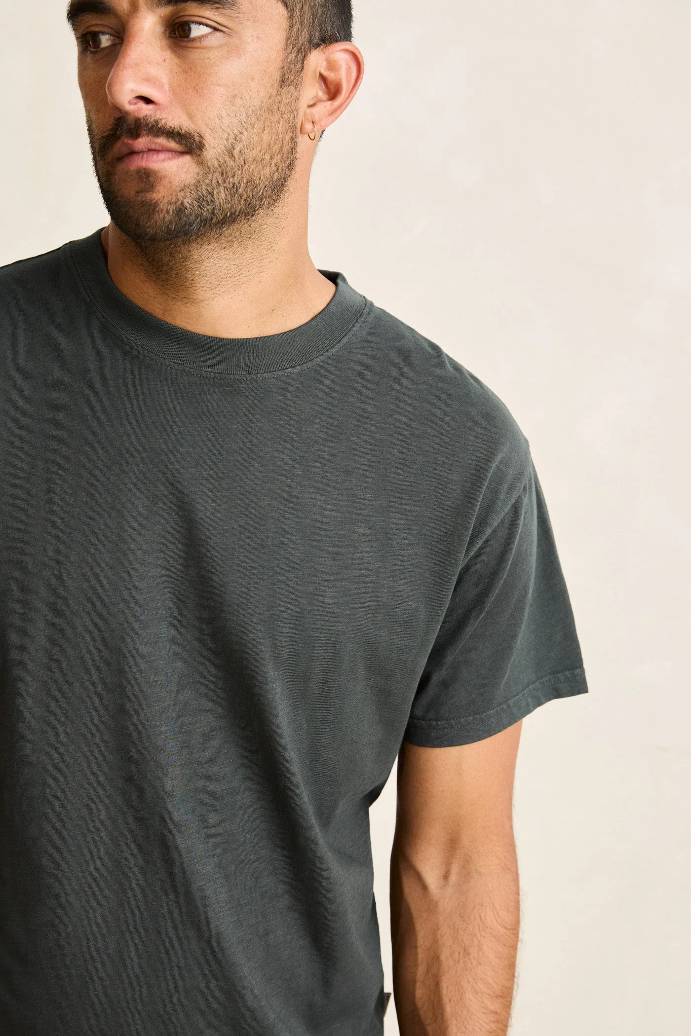 Essential Slub Band Ss T-Shirt Vintage Black sold by Rhythm. product image thumbnail 3