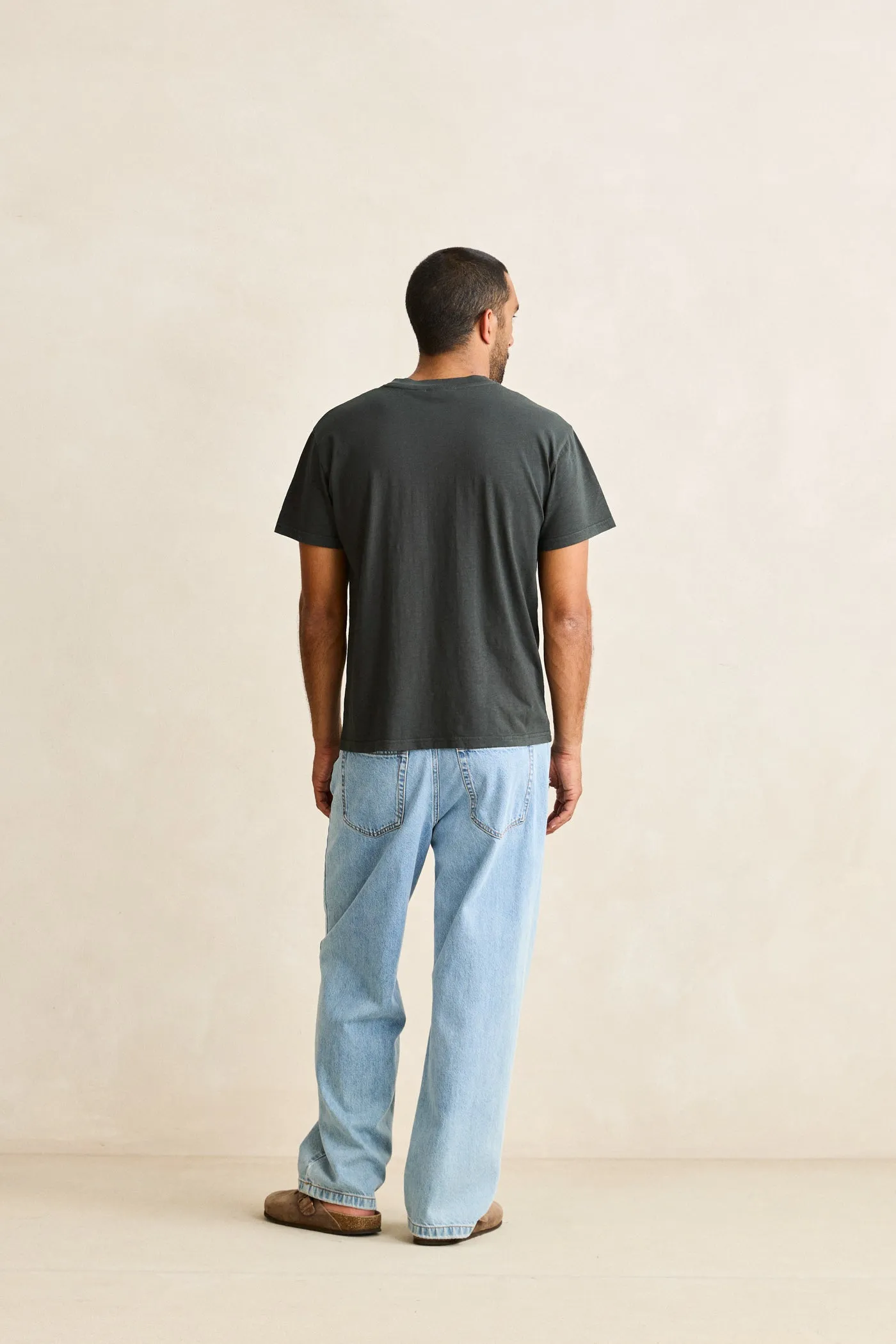 Essential Slub Band Ss T-Shirt Vintage Black sold by Rhythm. product image thumbnail 4