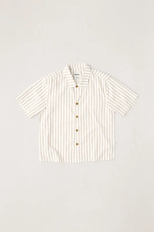 Vacation Stripe Crop Ss Shirt Multi made by Rhythm.