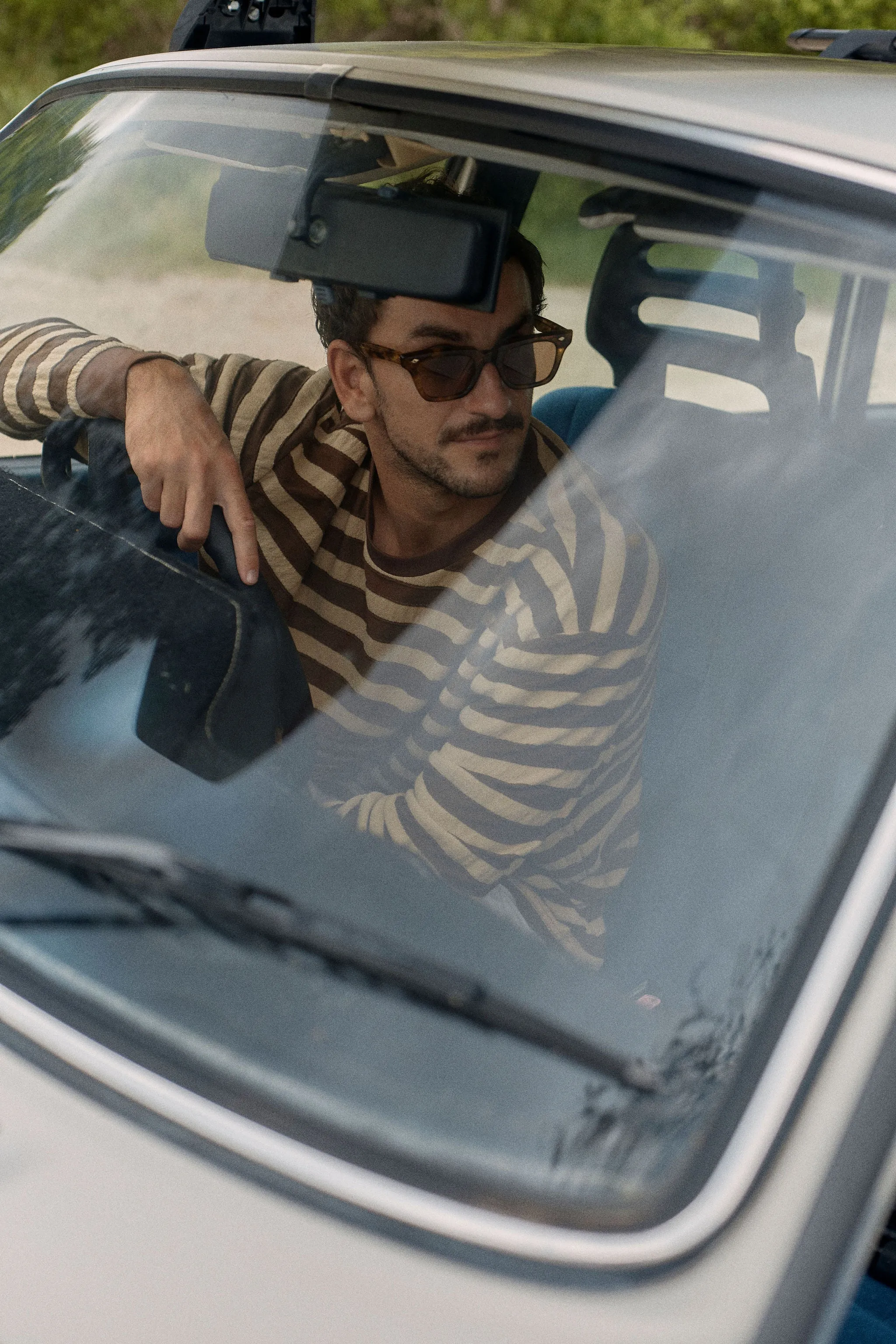 Textured Stripe Ls T-Shirt Brown sold by Rhythm. product image thumbnail 2