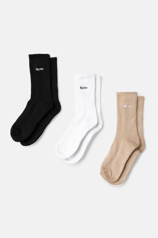 Essential 3-Pack Crew Sock made by Rhythm.