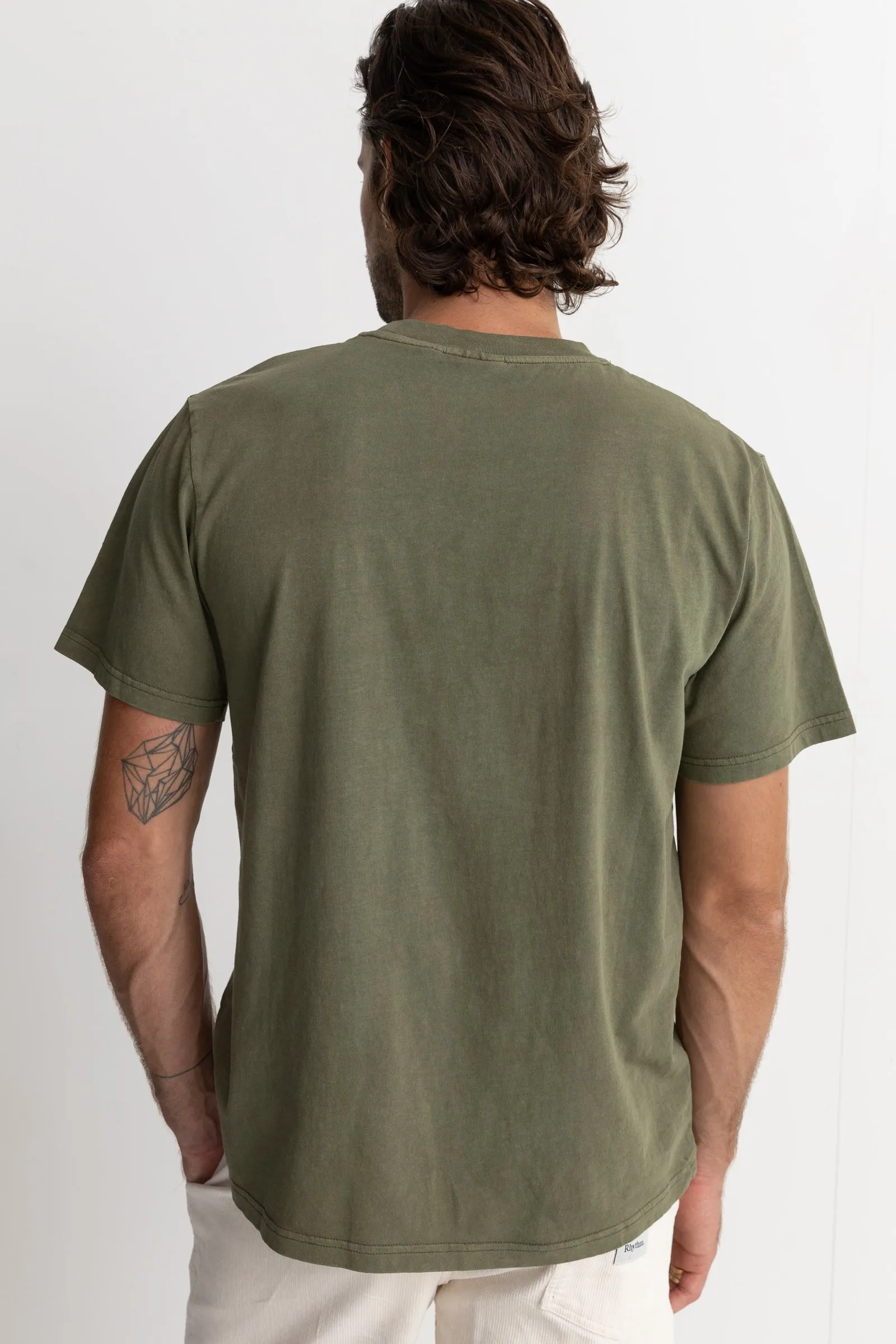 Classic Vintage Tee Olive sold by Rhythm. product image thumbnail 5