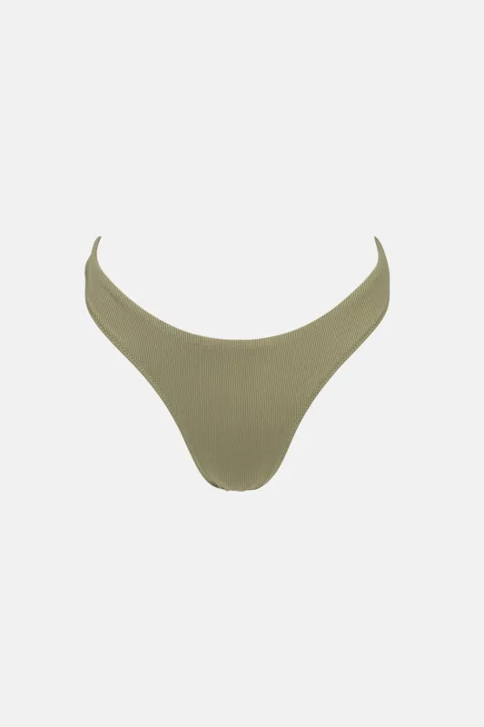 Bonsai Rib Hi Cut Pant Sage made by Rhythm.