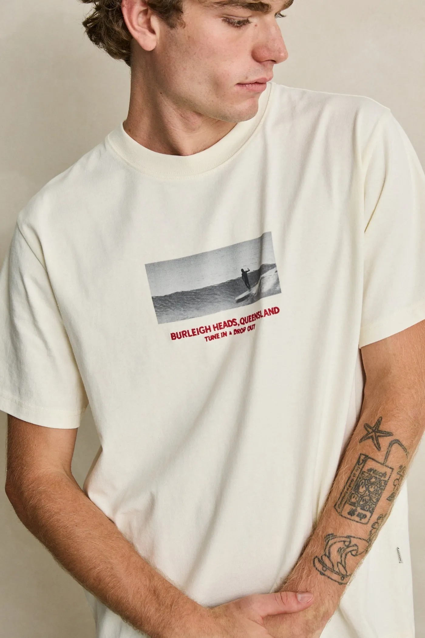 Headland Vintage Ss T-Shirt Vintage White sold by Rhythm. product image thumbnail 5