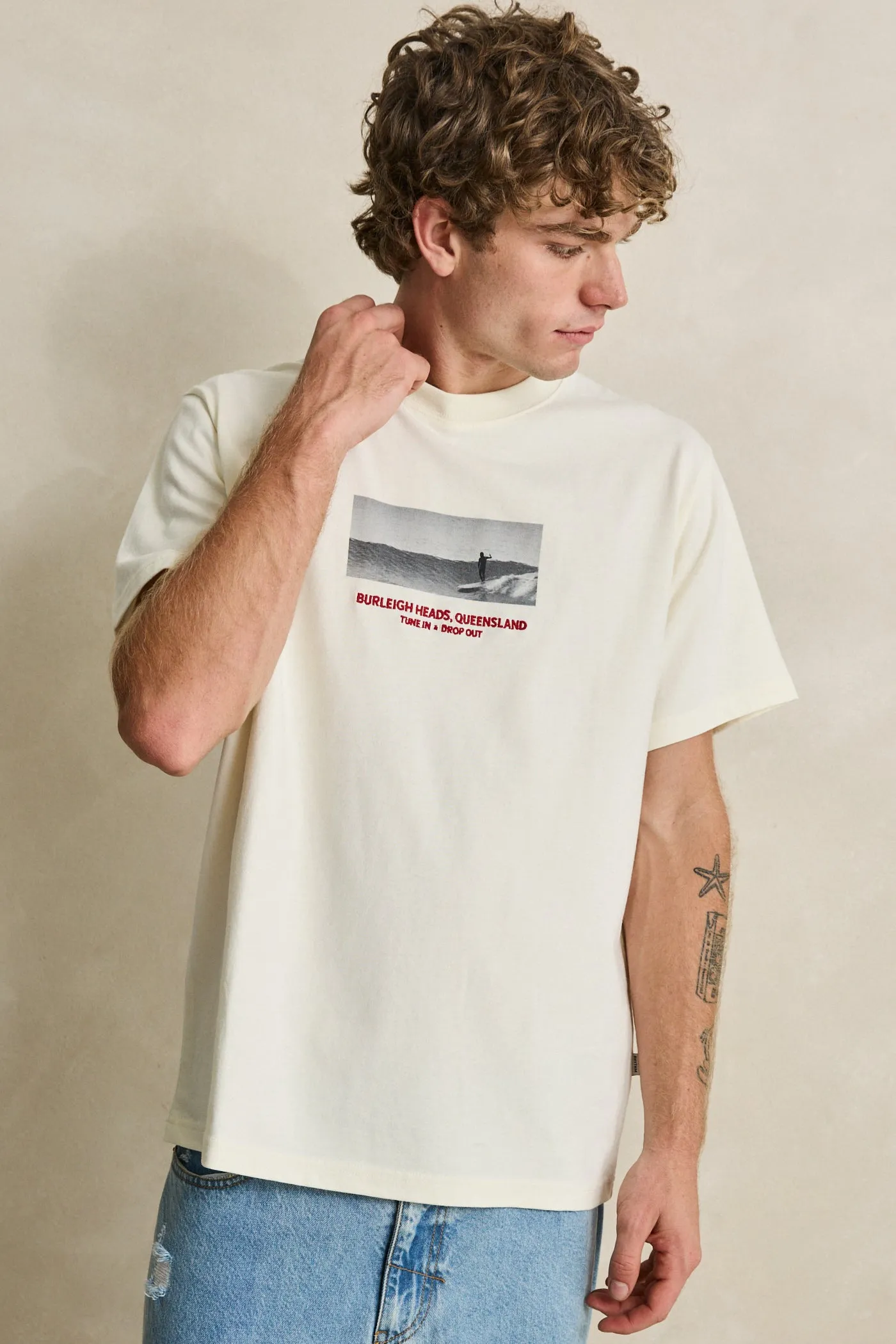 Headland Vintage Ss T-Shirt Vintage White sold by Rhythm. product image thumbnail 4
