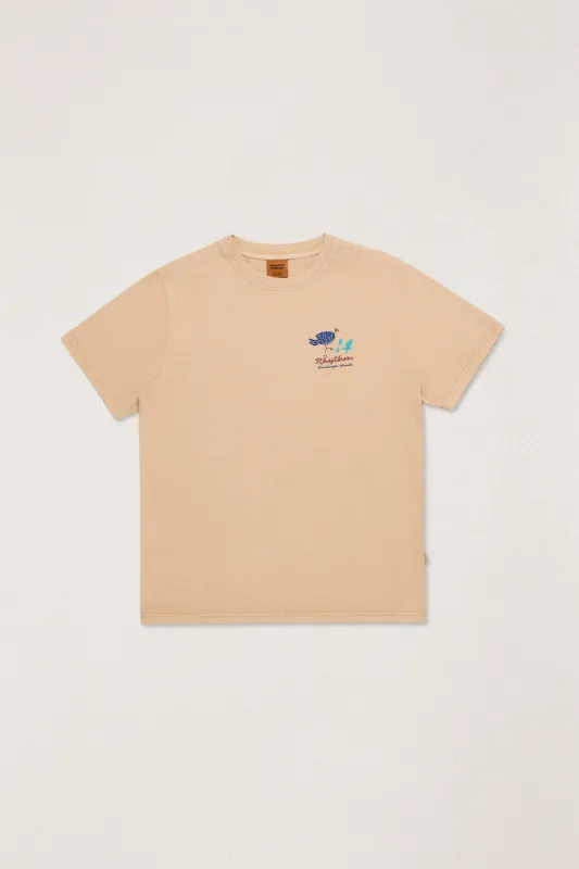 Burleigh Map Ss T-Shirt Sand made by Rhythm.