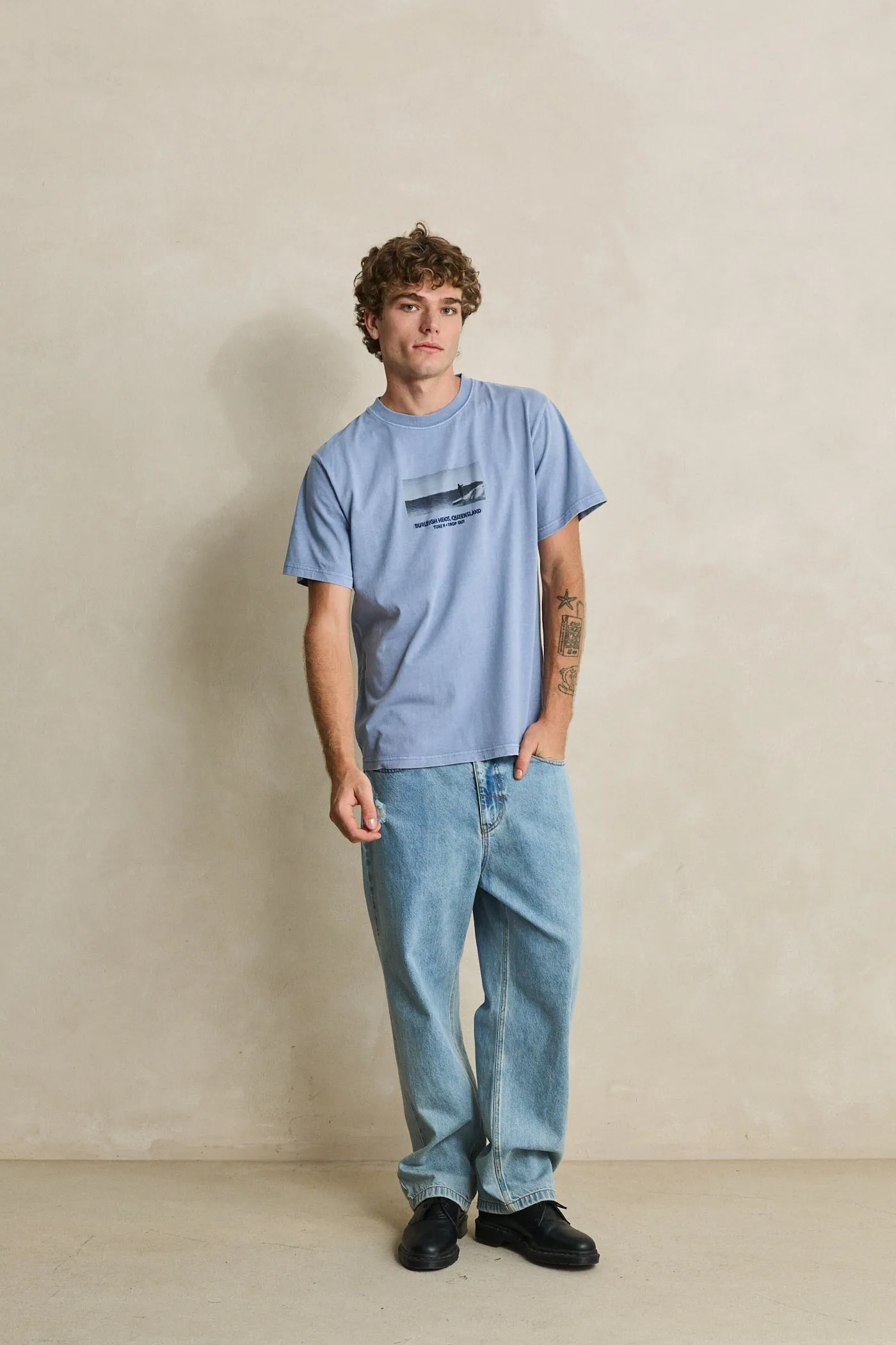 Headland Vintage Ss T-Shirt Slate sold by Rhythm. product image thumbnail 2