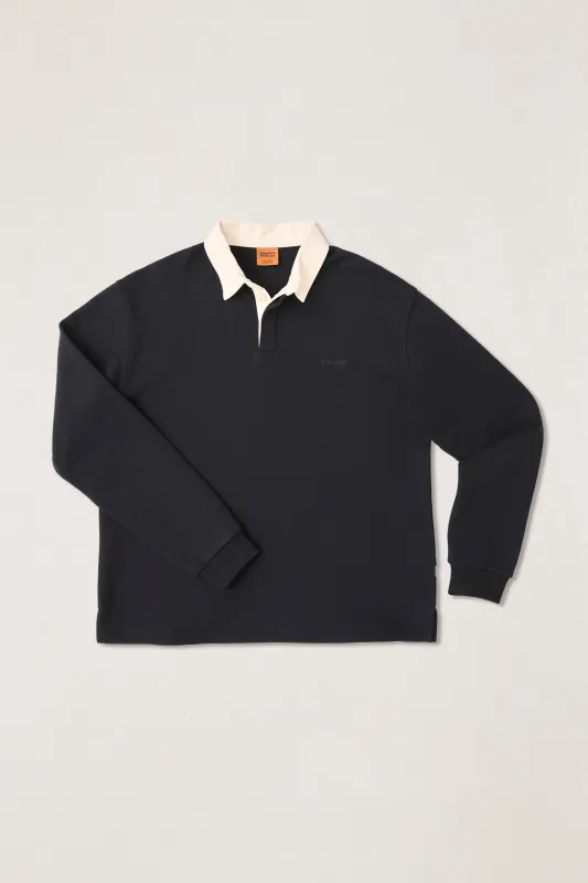Essential Rugby Polo Charcoal made by Rhythm.