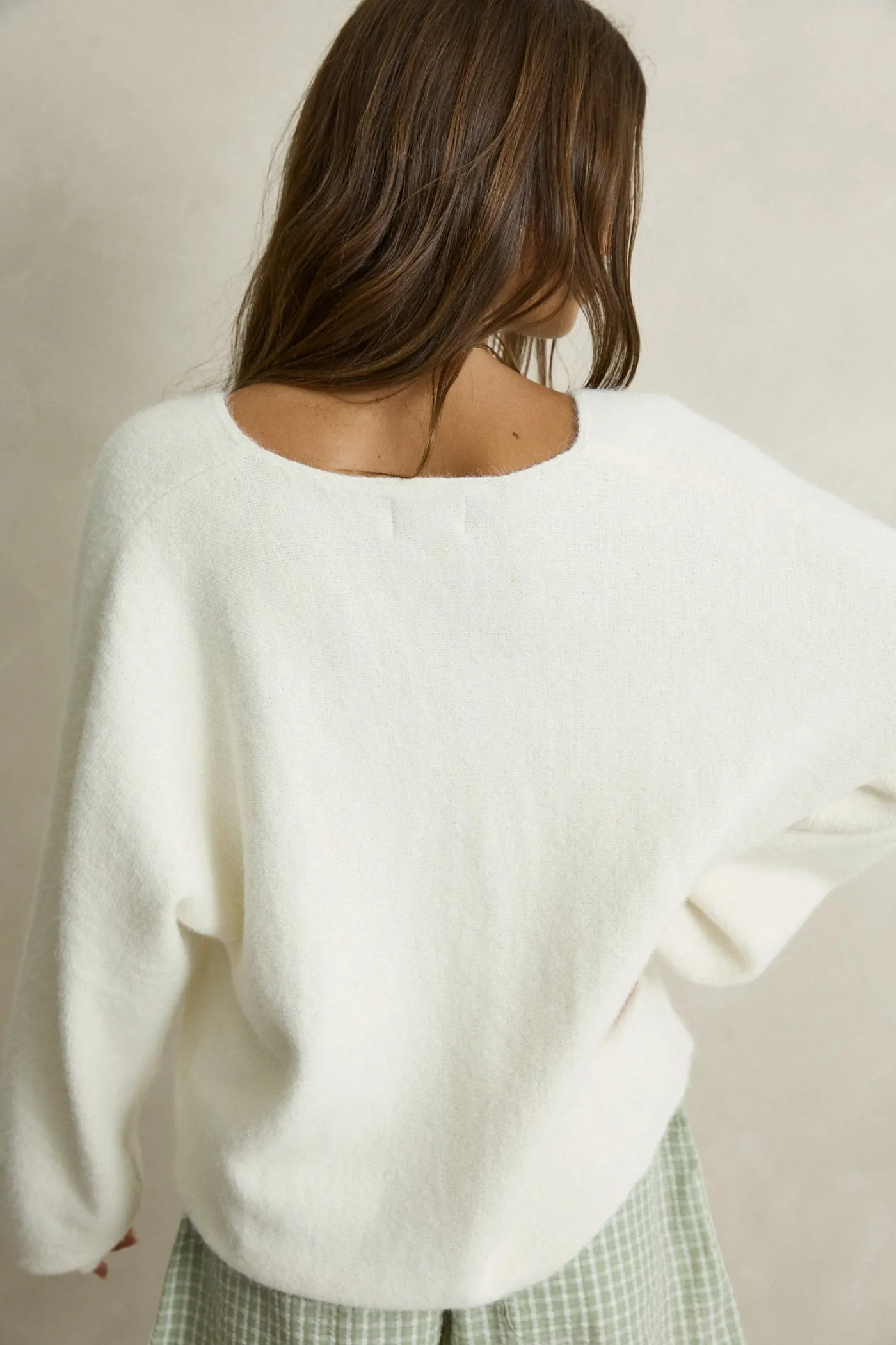 Adele Oversized Long Sleeve Knit Top Cream sold by Rhythm. product image thumbnail 5