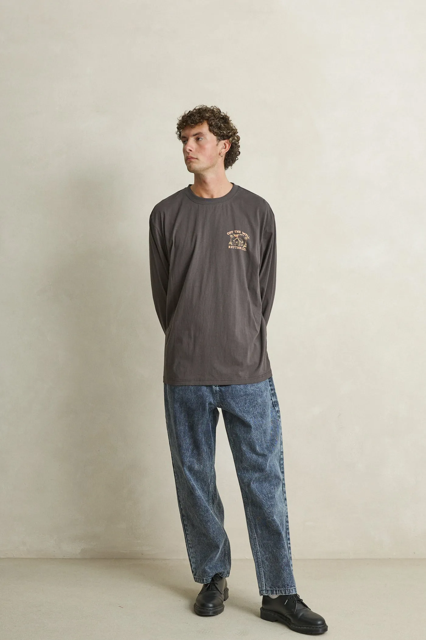 Worn Path Ls T-Shirt Vintage Black sold by Rhythm. product image thumbnail 3