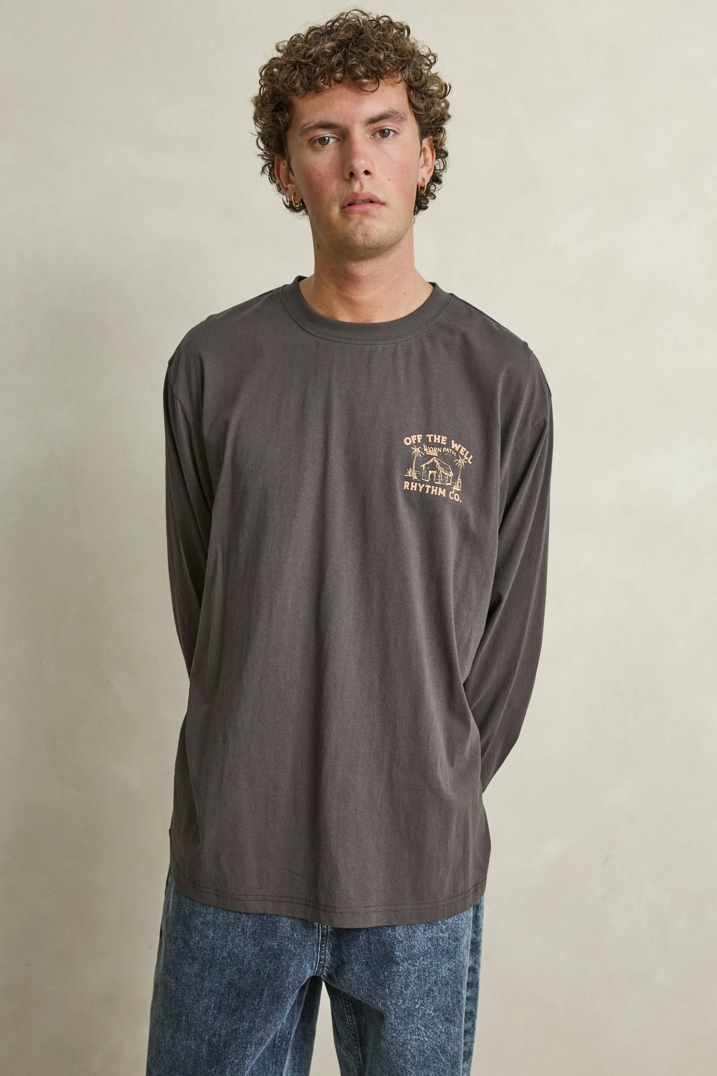 Worn Path Ls T-Shirt Vintage Black sold by Rhythm. product image thumbnail 5