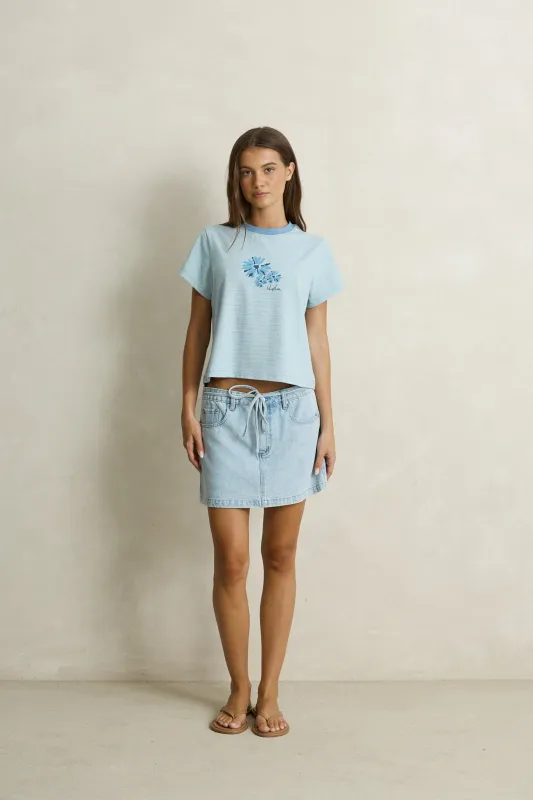 Charlie Low Rise Mini Skirt
Light Wash made by Rhythm.