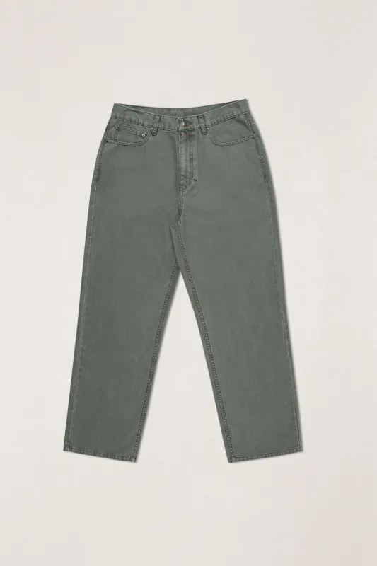 5-Pkt Canvas Standard Straight Pant Olive made by Rhythm.