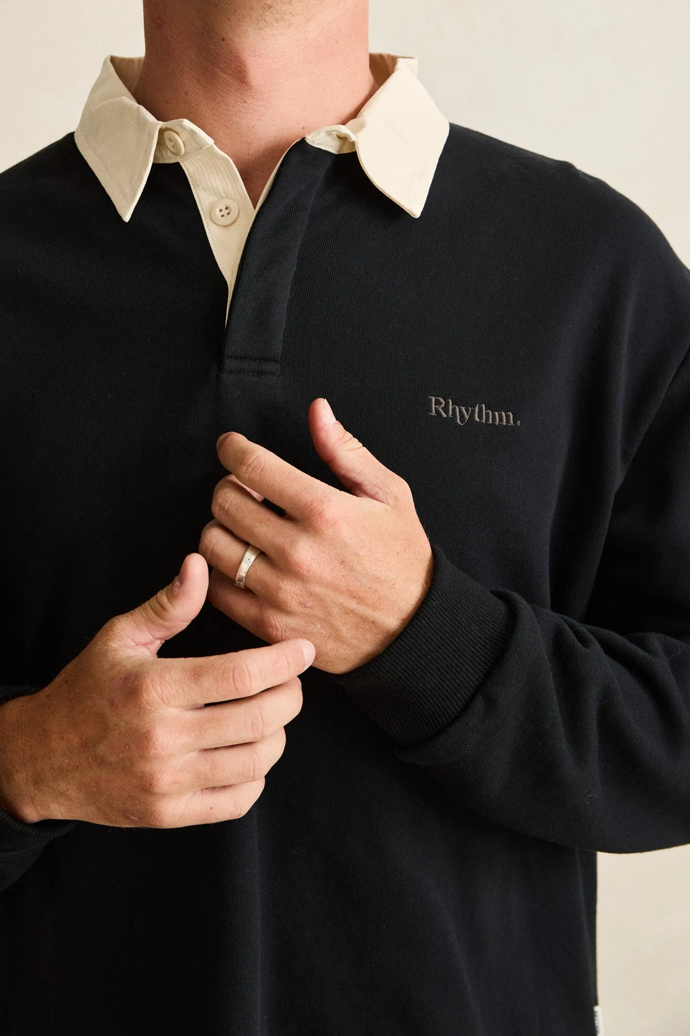 Vintage Rugby Polo Charcoal sold by Rhythm. product image thumbnail 4