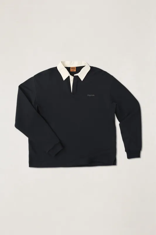 Vintage Rugby Polo Charcoal made by Rhythm.
