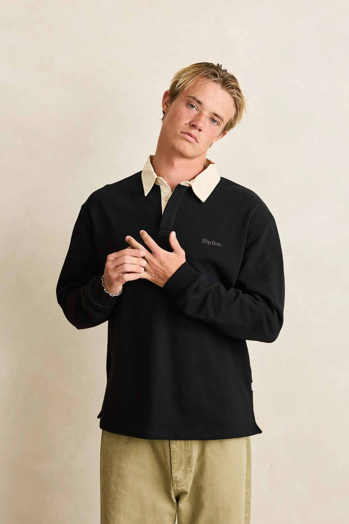 Vintage Rugby Polo Charcoal sold by Rhythm. product image thumbnail 2