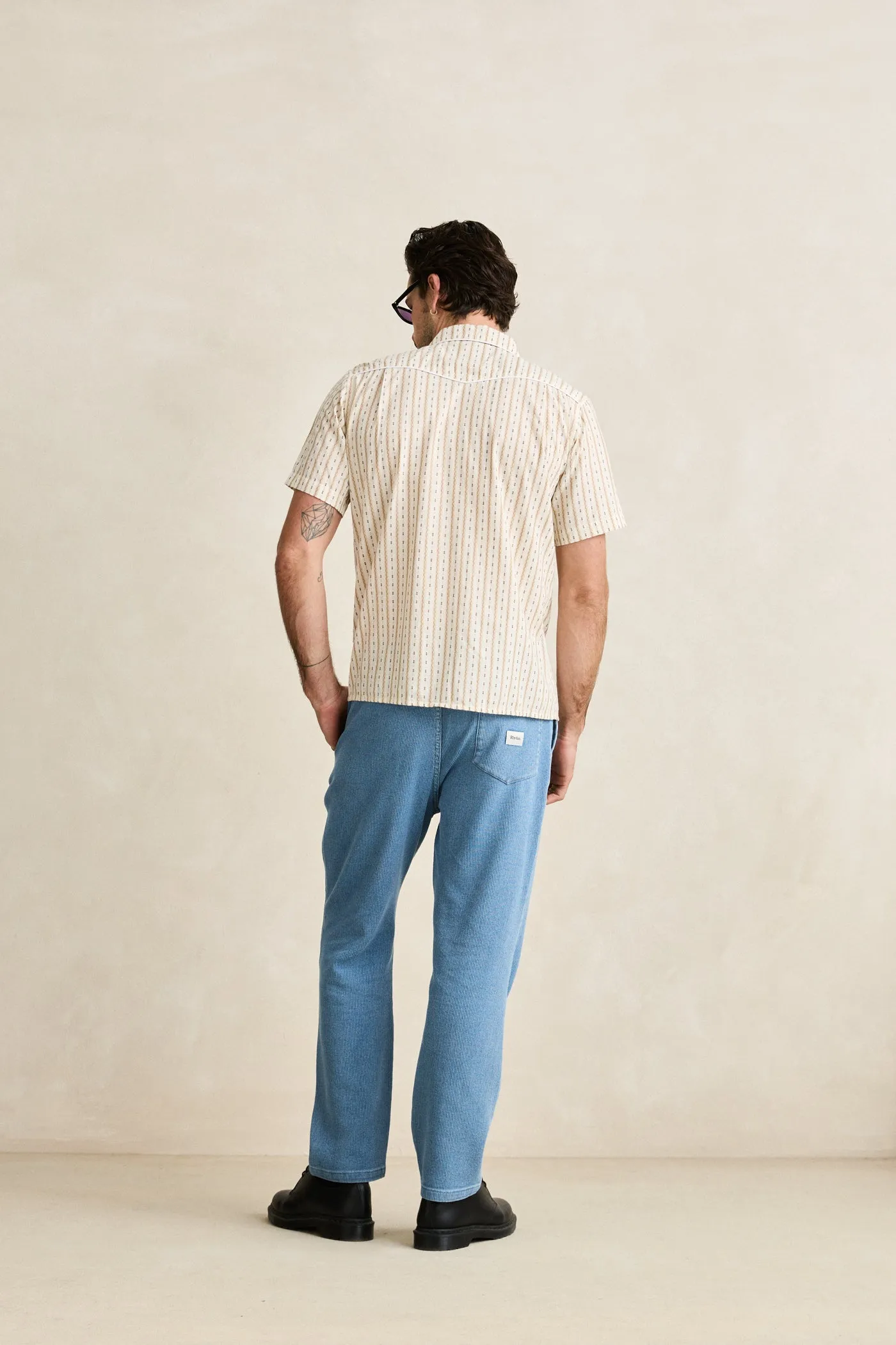 Lone Pine Stripe Ss Shirt Natural sold by Rhythm. product image thumbnail 4