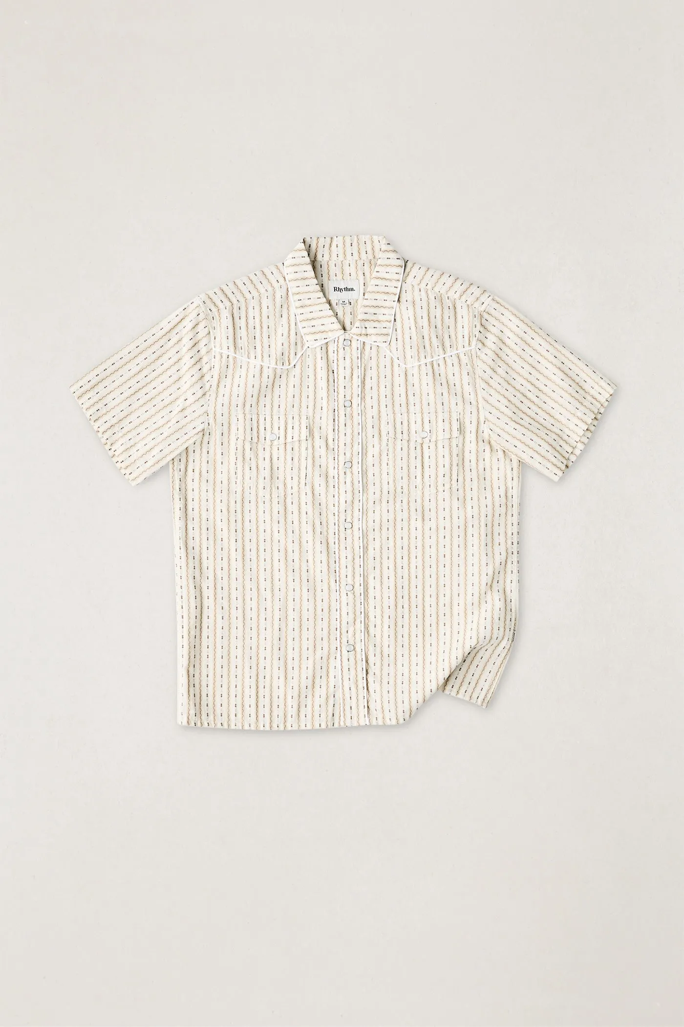 Lone Pine Stripe Ss Shirt Natural sold by Rhythm.
