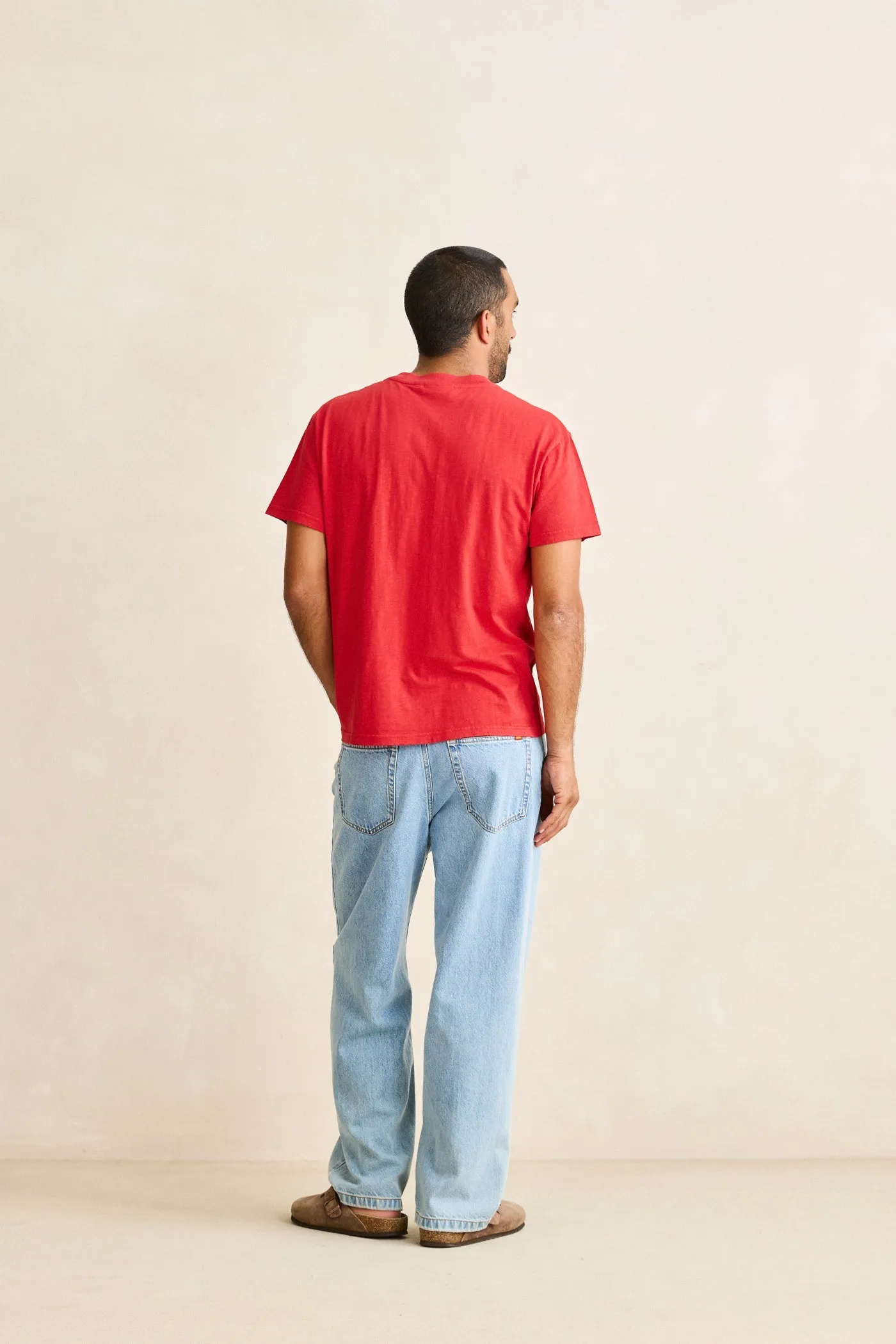 Essential Slub Band Ss T-Shirt Red sold by Rhythm. product image thumbnail 4