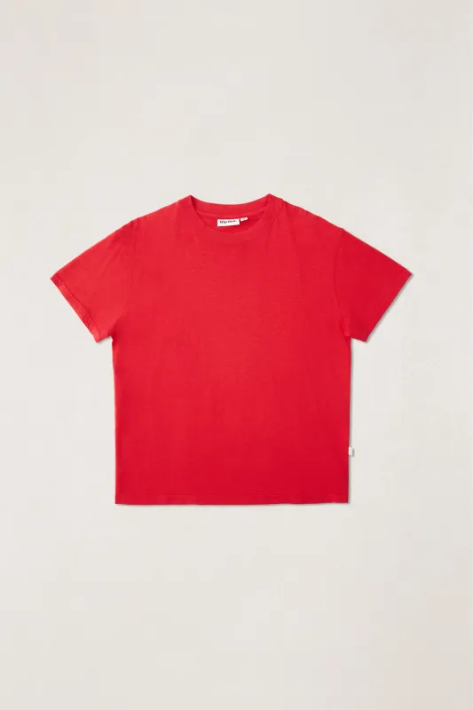 Essential Slub Band Ss T-Shirt Red made by Rhythm.