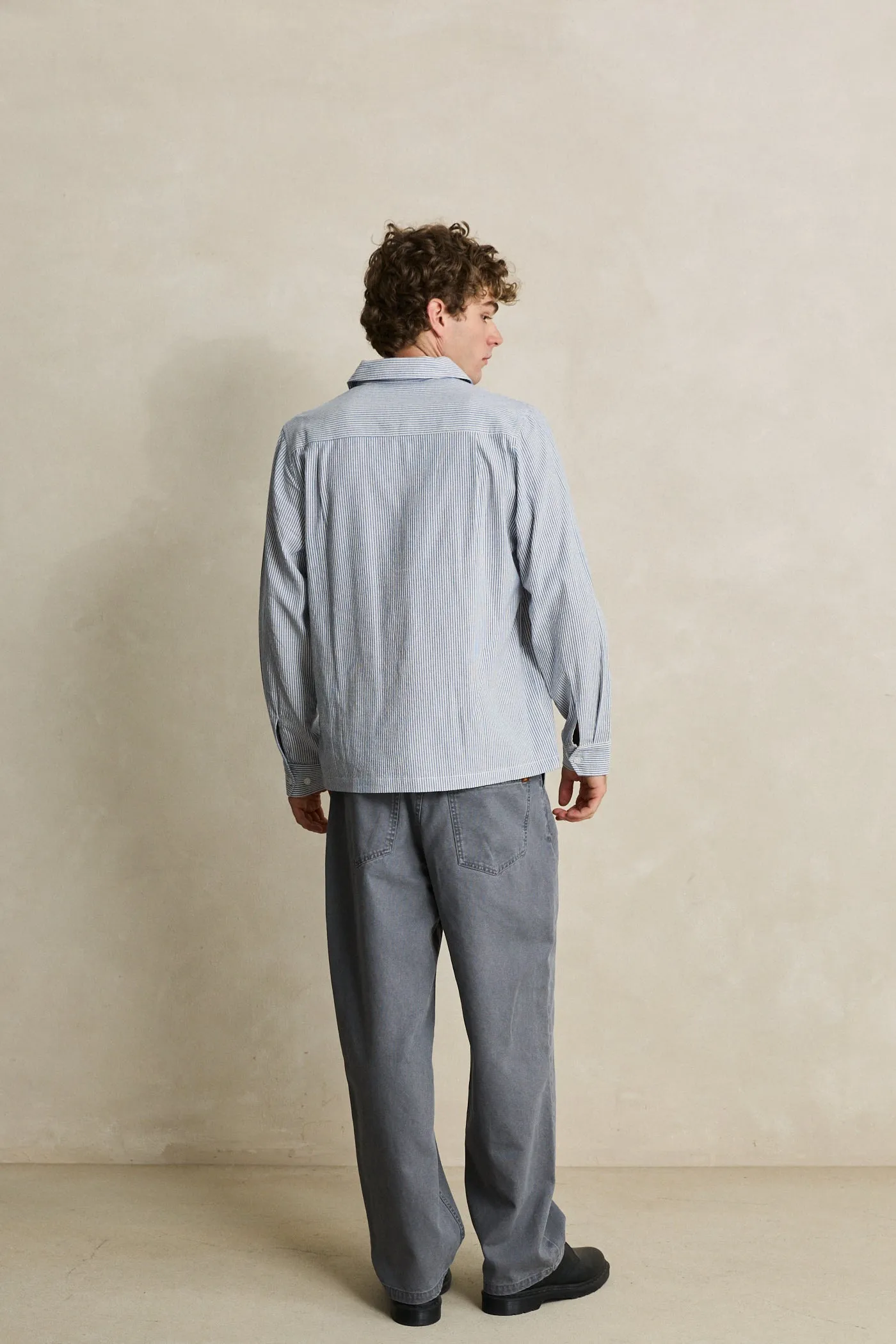 Canvas Pleated Relaxed Straight Pant Washed Charcoal sold by Rhythm. product image thumbnail 4