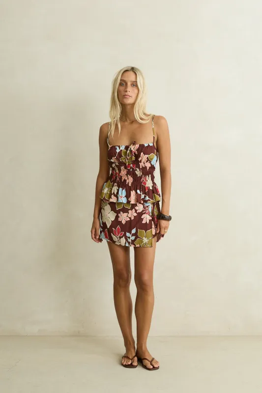 Amara Wrap Mini Skirt Cafe made by Rhythm.