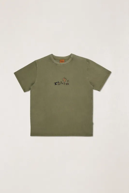 Hum Vintage Ss T-Shirt Olive made by Rhythm.