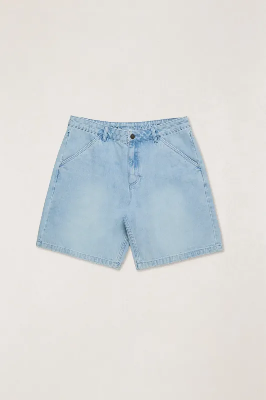 Denim Engineer Short Mid Wash Denim made by Rhythm.