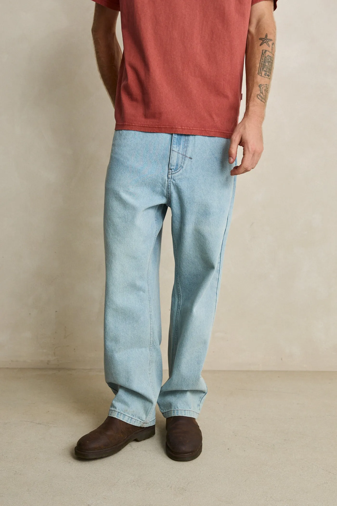 Essential Loose Taper Jean Mid Wash Denim sold by Rhythm. product image thumbnail 2