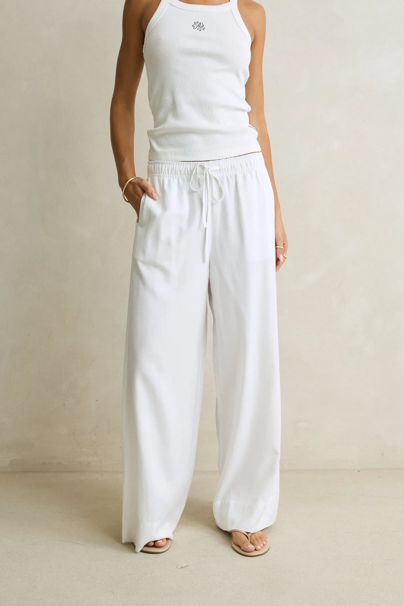 Malia Beach Pant White sold by Rhythm. product image thumbnail 2