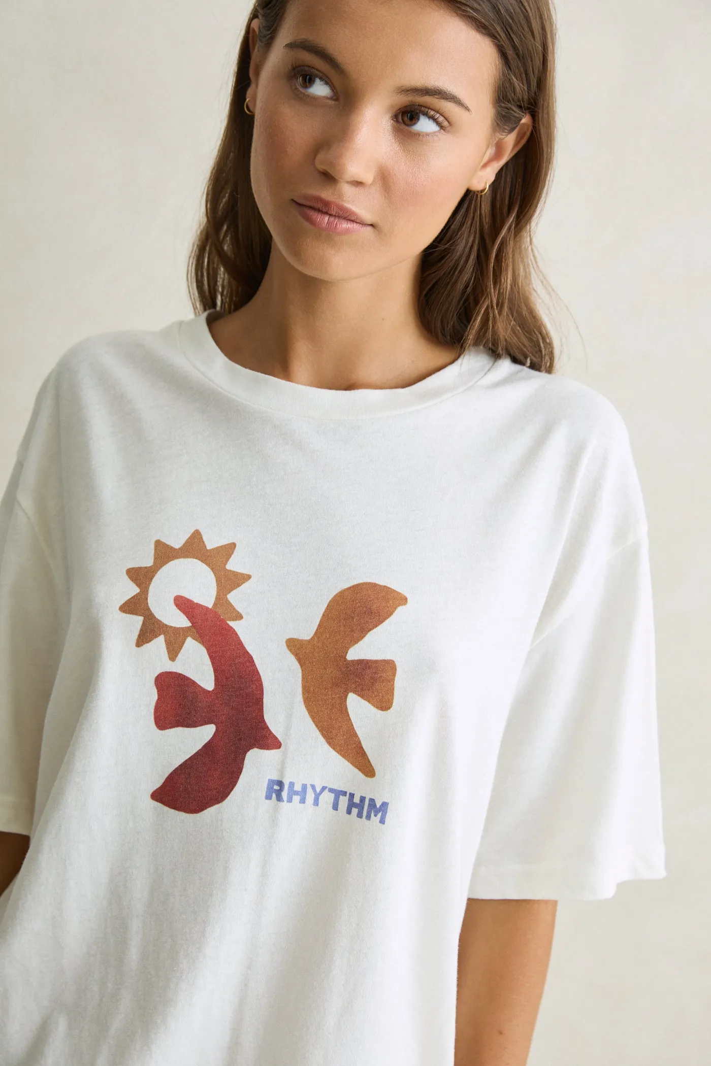 Lumi Oversized T-Shirt Vintage White sold by Rhythm. product image thumbnail 4