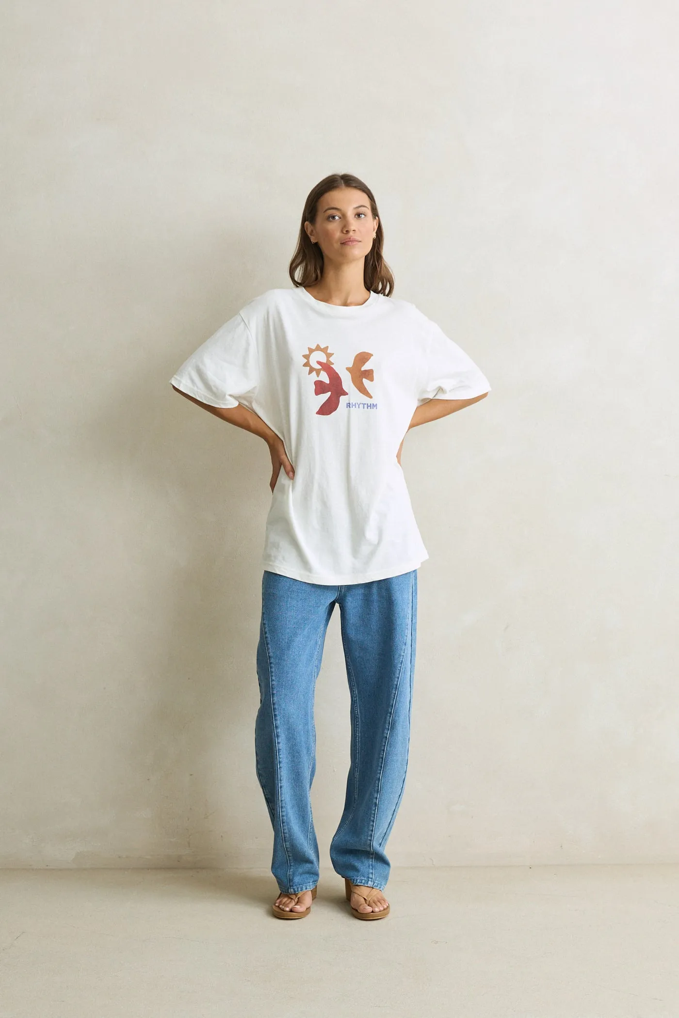 Lumi Oversized T-Shirt Vintage White sold by Rhythm.