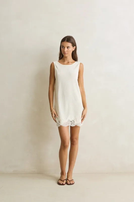 Dreamer Lace Dress Cream made by Rhythm.