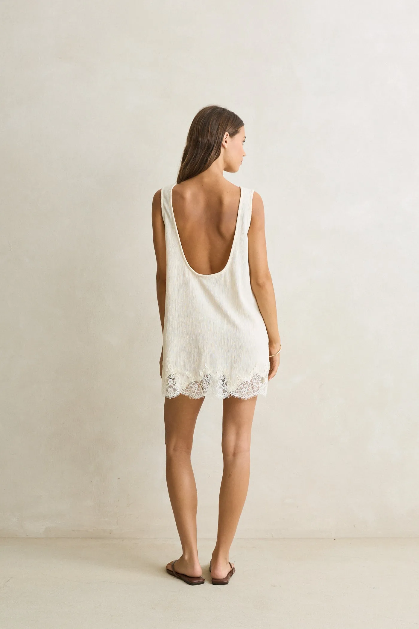 Dreamer Lace Dress Cream sold by Rhythm. product image thumbnail 3