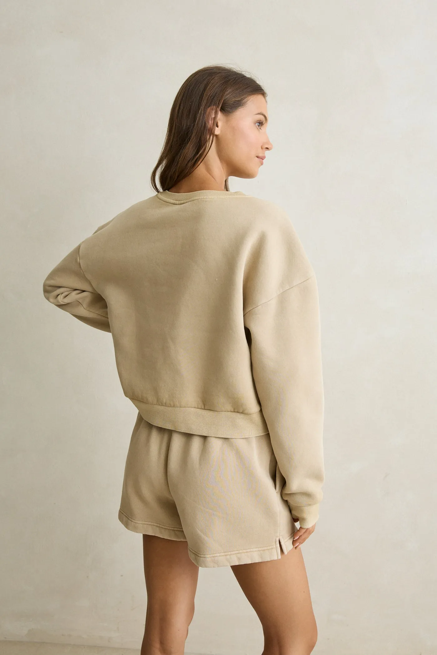 Lumi Slouchy Crew Neck Fleece Sand sold by Rhythm. product image thumbnail 5
