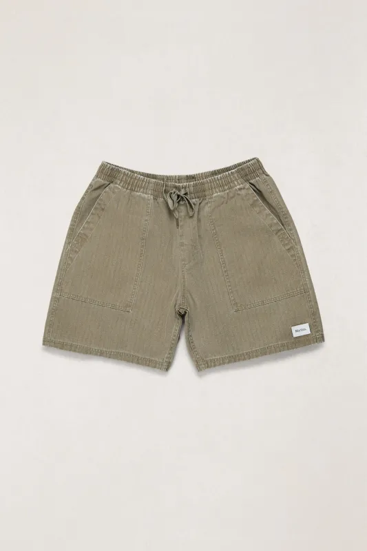 Worn Path Herringbone Jam Olive made by Rhythm.