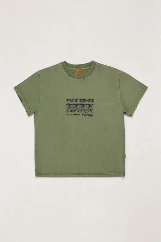 Radio Sounds Band Ss T-Shirt Olive made by Rhythm.